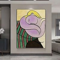 Hand painted Pablo Picasso Woman with Yellow Hair painting (Femme aux cheveux jaunes) Oil Painting Reproduction on Linen Canvas Handmade Quality painting Lightinthebox