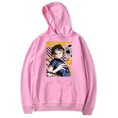 Inspired by Blue Lock Isagi Yoichi Hoodie Cartoon Manga Print Front Pocket Graphic Hoodie For Men's Women's Unisex Adults' Hot Stamping Polyster Casual Daily miniinthebox
