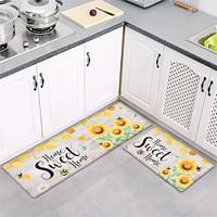 Sunflowers Area Rug Kitchen Mat Non-Slip Oil Proof Floor Mat Livingroom Rug Indoor Outdoor Mat Bedroom Decor Bathroom Mat Entrance Rug Door Mat Black Lightinthebox