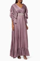 Ruffle Dress with Royal Jewel Belt - thumbnail