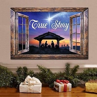 Christmas Wall Art Canvas Christian Prints and Posters Abstract Portrait Pictures Decorative Fabric Painting For Living Room Pictures No Frame miniinthebox Christmas Wall Art Canvas Christian Prints and Posters Abstract Portrait Pictures Decorative Fabric Painting For Living Room Pictures No Frame miniinthebox