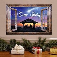 Christmas Wall Art Canvas Christian Prints and Posters Abstract Portrait Pictures Decorative Fabric Painting For Living Room Pictures No Frame miniinthebox - thumbnail