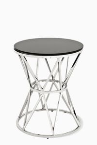 Black Glass Domingo Side Table