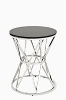 Black Glass Domingo Side Table - thumbnail