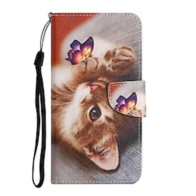 Phone Case For Apple Wallet Card iPhone 13 Pro Max 12 Mini 11 X XR XS Max 8 7 Shockproof with Wrist Strap Card Holder Slots Graphic Animal PU Leather miniinthebox