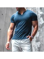 Men's Basic Solid Slim Fit V-Neck T-Shirt