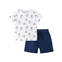 Kids Boys' T-shirt  Shorts 2 Pieces Short Sleeve White Shark Animal Print Basic Regular 3-8 Years Lightinthebox - thumbnail