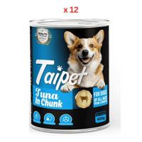 Taipet Dog Canned Wet Food Tuna in Chunk-400g Pack Of 12
