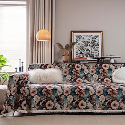 Vintage Sofa Throw Blanket Soft Cozy Cotton Polyester Blend Sofa Cover Floral Slipcover Sofa Towel for Couch Sofa Chair Bed Living Room Lightinthebox