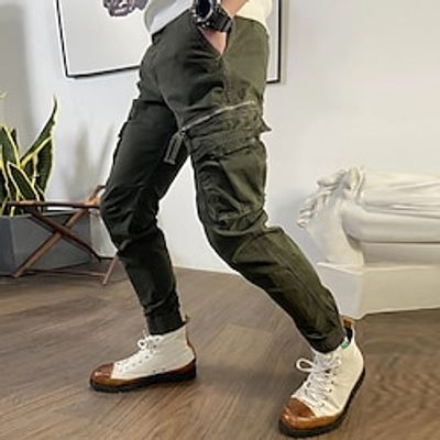 Men's Cargo Pants Cargo Trousers Pocket Plain Comfort Breathable Outdoor Daily Going out Fashion Casual Black Army Green Lightinthebox