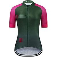 21Grams Women's Short Sleeve Cycling Jersey Summer Spandex Green Dark Blue Patchwork Bike Top Mountain Bike MTB Road Bike Cycling Quick Dry Moisture Wicking Sports Clothing Apparel / Stretchy miniinthebox - thumbnail
