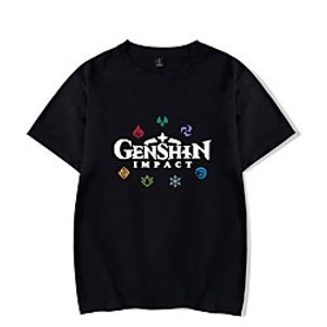 Inspired by Genshin Impact Cosplay Anime Cartoon Polyester / Cotton Blend Print Harajuku Graphic Kawaii T-shirt For Women's / Men's miniinthebox