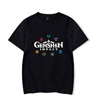 Inspired by Genshin Impact Cosplay Anime Cartoon Polyester / Cotton Blend Print Harajuku Graphic Kawaii T-shirt For Women's / Men's miniinthebox