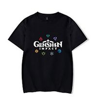 Inspired by Genshin Impact Cosplay Anime Cartoon Polyester / Cotton Blend Print Harajuku Graphic Kawaii T-shirt For Women's / Men's miniinthebox - thumbnail
