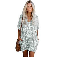 Women's Shift Dress Short Mini Dress Blue Green Gray Half Sleeve Leopard Print Summer V Neck Casual 2021 S M L XL XXL 3XL Lightinthebox - thumbnail