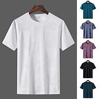 Men's Short Sleeve Running Shirt Seamless Tee Tshirt Athletic Summer Elastane Quick Dry Breathable Sweat Out Fitness Gym Workout Running Active Training Sportswear Camo  Camouflage Normal Amethyst Lightinthebox - thumbnail