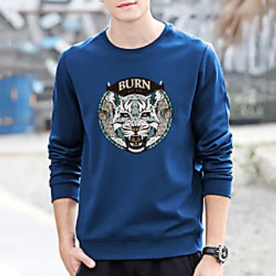 Unisex Pullover Cartoon Print Casual Casual Hoodies Sweatshirts  Blue Yellow Khaki Lightinthebox