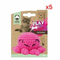 M-PETS Octopus Organic Cotton Cat Toy Pink (Pack Of 5)