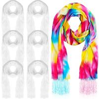 1pcs Blank White Bikini Top Tie Dyed All Cotton Summer Scarf Tie Dyed Fabric Lightinthebox