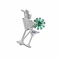 zhepin gold silver alloy plus rhinestone cocktail brooch luxurious exquisite wedding social contact pin for women men Lightinthebox - thumbnail