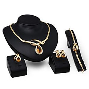 Women's Jewelry Set Classic Flower Stylish Gold Plated Earrings Jewelry Gold For Party Evening Gift 1 set miniinthebox