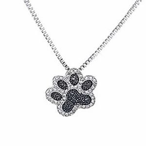 black and white crystal rhinestone animal pet cat dog paw print necklace for men women, pendant necklace rhinestone jewelry Lightinthebox