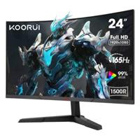 Koorui 24inch FHD 1080P Curved Gaming VA Monitor, 165Hz Refresh Rate, 1MS, Adaptive Sync, HDMI X2 /DP, Black - 24E6CA