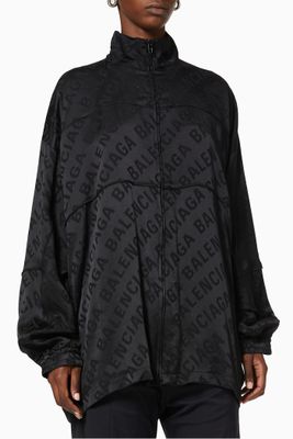 Oversized Jacket in Silk Logo Jacquard Oversized Jacket in Silk Logo Jacquard