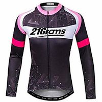 21Grams Men's Long Sleeve Cycling Jersey Winter Summer Fleece Spandex Polyester Black Gradient Bike Jersey Top Mountain Bike MTB Road Bike Cycling Thermal Warm UV Resistant Anatomic Design Sports miniinthebox - thumbnail