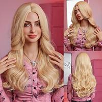 Synthetic Wig Uniforms Career Costumes Princess Straight kinky Straight Middle Part Layered Haircut Machine Made Wig 24 inch Light golden Synthetic Hair Women's Cosplay Party Fashion Blonde Lightinthebox