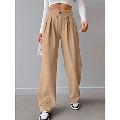 Women's Dress Pants Wide Leg Pants Trousers Full Length Elegant Fashion Office  Career Street Grey Black S M Fall Winter Lightinthebox