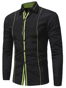 Turn Down Collar Contrast Piping Men Shirts