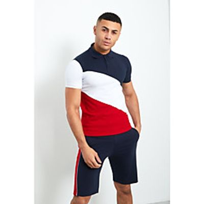 Men's Patchwork Tracksuit Running T-Shirt With Shorts Street Casual Summer Short Sleeve Quick Dry Lightweight Breathable Fitness Running Walking Jogging Warm-Up Sportswear Normal Black Dark Blue Gray Lightinthebox