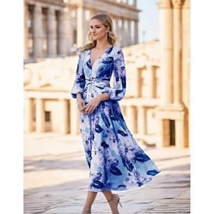 Two Piece Jewel Neck Knee Length Polyester Half Sleeve Plus Size Mother of the Bride Dress blue wedding guest dress with Beading  Lace 2020 Lightinthebox