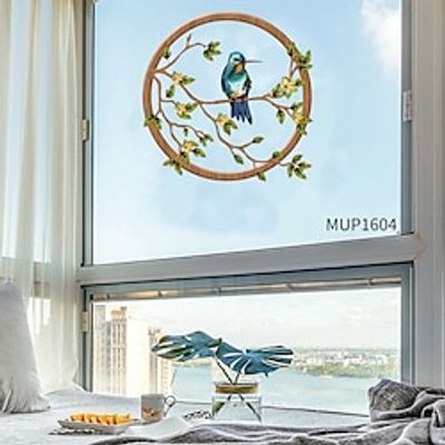 Spring Branch Bird Can Remove Non-adhesive Electrostatic Film Double-sided Visible Window Stickers Living Room Bedroom Study Window Window Stickers miniinthebox