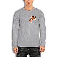 Men's T shirt Other Prints Graphic Print Long Sleeve Daily Tops Cotton Basic White Black Red miniinthebox - thumbnail