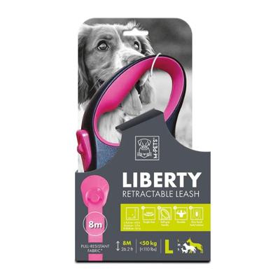 M-Pets Liberty Dog Retractable Leash Pink Large M-Pets Liberty Dog Retractable Leash Pink Large