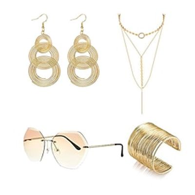 Europe and the United States simple fashion personality multi-layer sequin chain collar female 100 open bracelet earrings set Lightinthebox