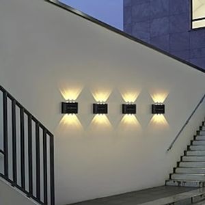 2 PCS Solar Double Head Wall Light Outdoor Garden Light Waterproof Outdoor Up And Down Light Wall Decoration Garden Light External Wall Light Lightinthebox