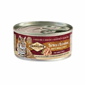 Carnilove Turkey & Reindeer For Adult Cats (Wet Food Cans) 12x100g