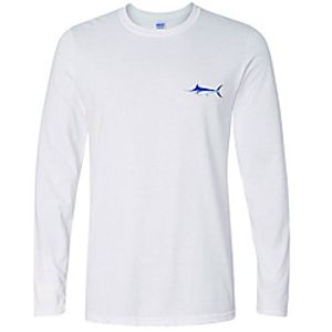CAWANFLY Men's Fishing Shirt Outdoor Long Sleeve UPF50 Quick Dry Breathable Sweat wicking Top Autumn / Fall Spring Summer Athleisure Fishing Camping  Hiking White / Micro-elastic / Animal miniinthebox