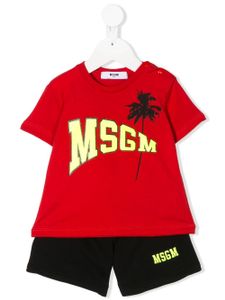 Msgm Kids logo print tracksuit - Red