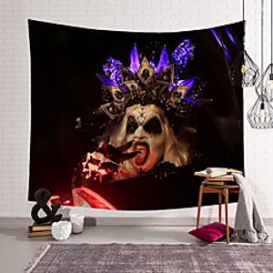 Halloween Wall Tapestry Art Decor Blanket Curtain Hanging Home Bedroom Living Room Decoration(Psychedelic Haunted Scary Pumpkin Skull Skeleton Bat Castle Grim Reaper Polyester miniinthebox