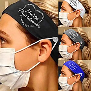 2 pcs Cross-border New Milk Silk Anti-seizure Mask Elastic Beam Wide Band Nurse Series Letter Printing Headband Lightinthebox