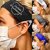 2 pcs Cross-border New Milk Silk Anti-seizure Mask Elastic Beam Wide Band Nurse Series Letter Printing Headband Lightinthebox - thumbnail