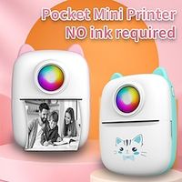 Portable Thermal Printer Wireless Inkless 203DPI Photo Label Memo Wrong Question Printing Machine With USB Cable for IOS Android(5 rolls thermal paper) Lightinthebox - thumbnail