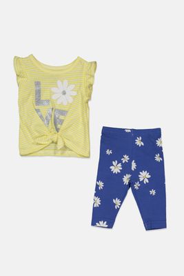 Toddler Girls 2-pc. Legging Set Yellow/Blue Toddler Girls 2-pc. Legging Set Yellow/Blue
