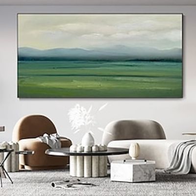 Handmade Oil Painting Canvas Wall Art Decoration Contemporary Abstract Green Farm Landscape for Home Decor Rolled Frameless Unstretched Painting Lightinthebox Handmade Oil Painting Canvas Wall Art Decoration Contemporary Abstract Green Farm Landscape for Home Decor Rolled Frameless Unstretched Painting Lightinthebox
