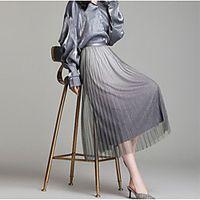 Women's Daily Vacation Casual Skirts Striped Patchwork Blue Black Green Lightinthebox - thumbnail