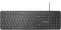 Promate Wired Keyboard, Ultra-Slim Full-Size 106-Keys Quiet Keyboard with 1.6m USB Cord Length, EASYKEY-4.EN